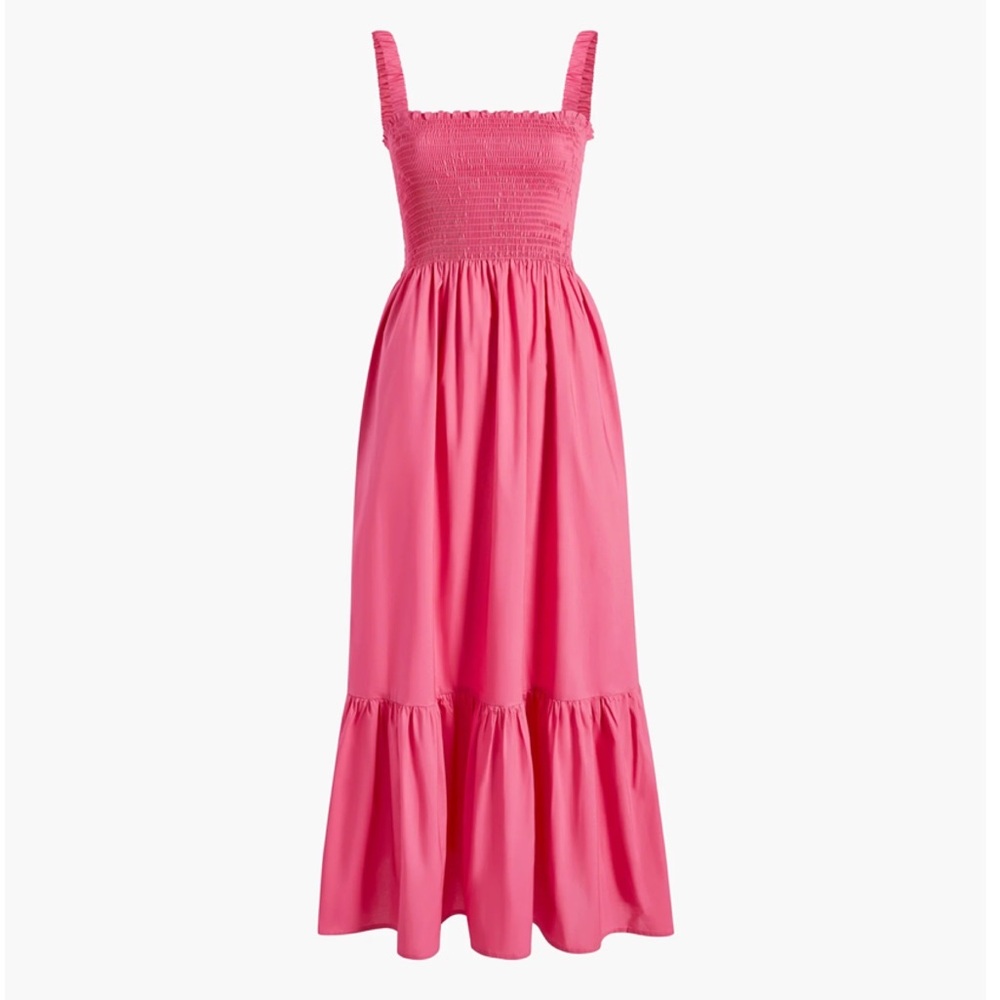 New! HILL HOUSE HOME “Anjuli” Nap Smocked Ruffle Midi Dress